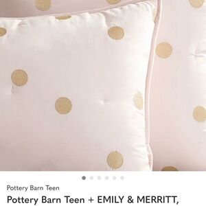 Pottery Barn Teen Gold Dot Sham. Set of 2. NWT. European Square Shams.